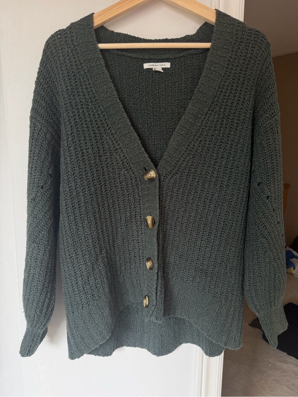 American Eagle Dark Green Knit Cardigan